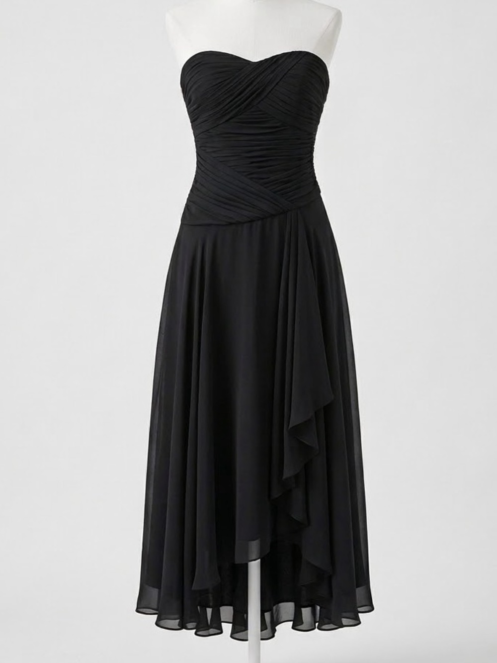 NWT Vintage Y2K Signature by Sangria Black Ruched Evening Dress - Size 6